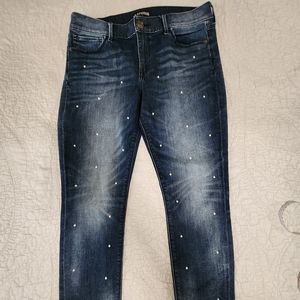 Express pearl embellished jeans